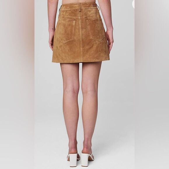 NWT Blank NYC Genuine Leather Real Suede Mini Skirt Size 27 - Picture 2 of 11